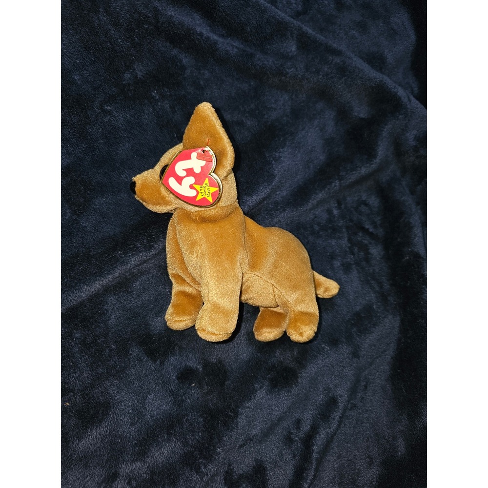 Ty Beanie Baby Tiny the Chihuahua Tan Dog Plush Toy 1998 Collection Vintage Tag